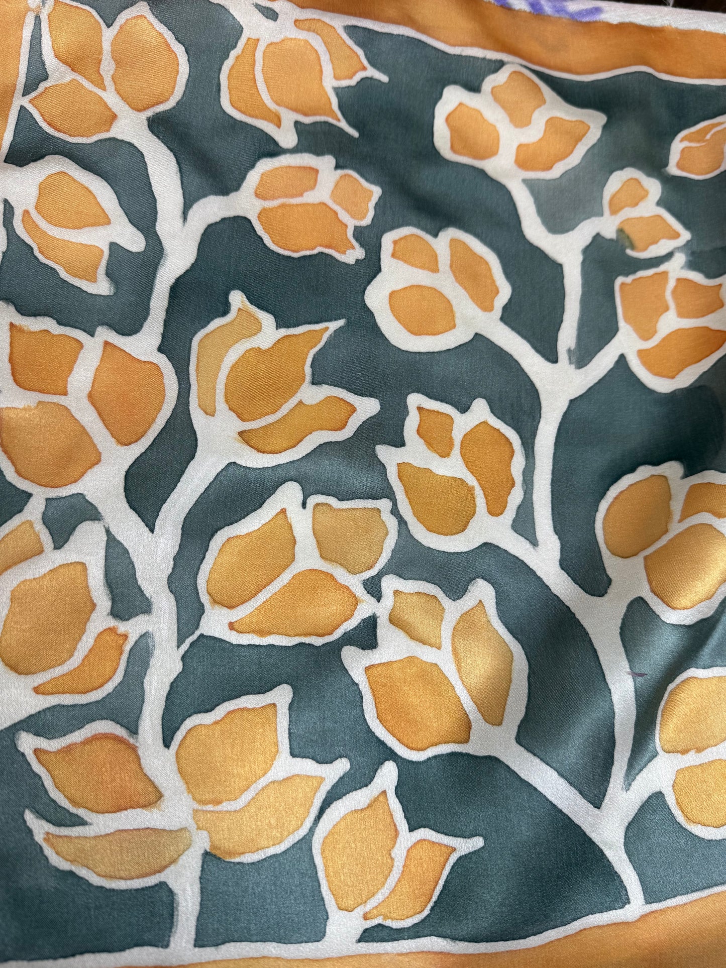 Teal Orchard Pocket Square