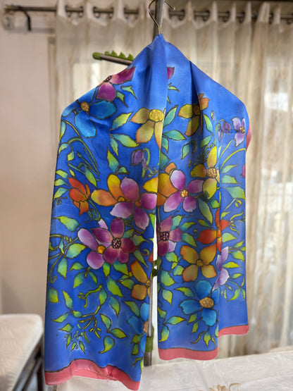 Blue Garden Satin Stole