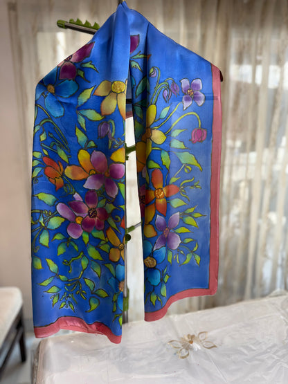 Blue Garden Satin Stole