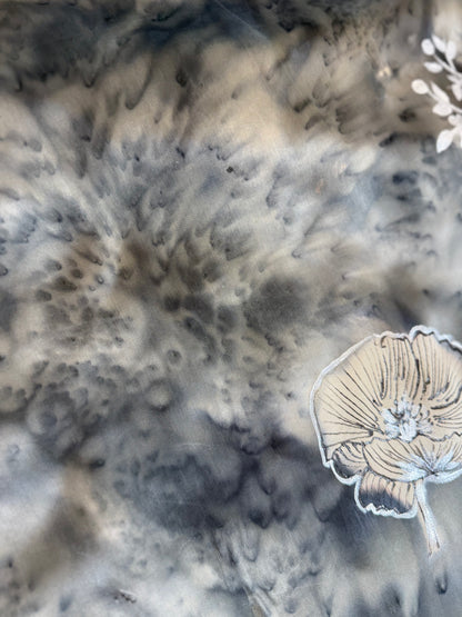 Charcoal Bloom Silk Stole