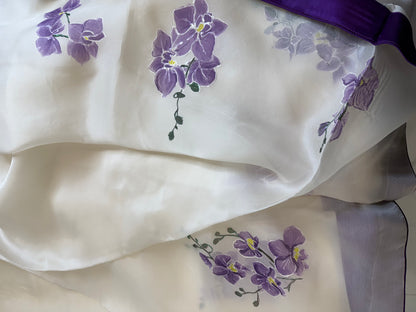 Orchid on Ivory Silk