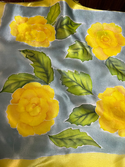 Sunny Camellia Pocket Square